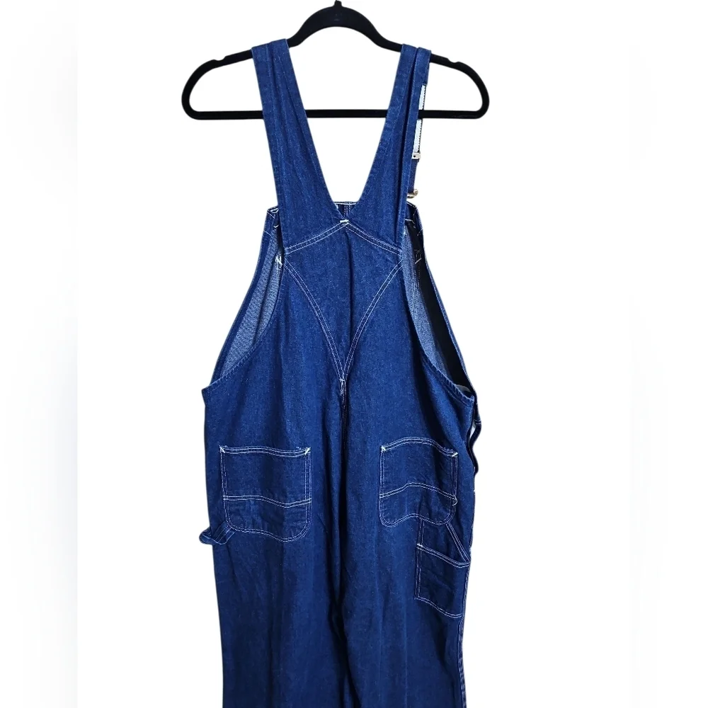 Vintage Carhartt Cargo Bib Denim Jean Overalls R08 DNM USA Mens 44 x 30